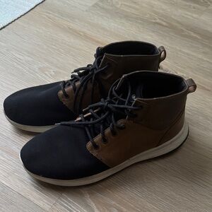 Skechers Classic Fit Air-Cooled Brown Leather & Mesh Mid-Tops